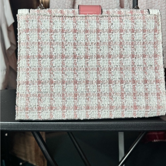 Venus Pink Tweed Crossbody Chain Bag Boutique Style - Picture 5 of 7